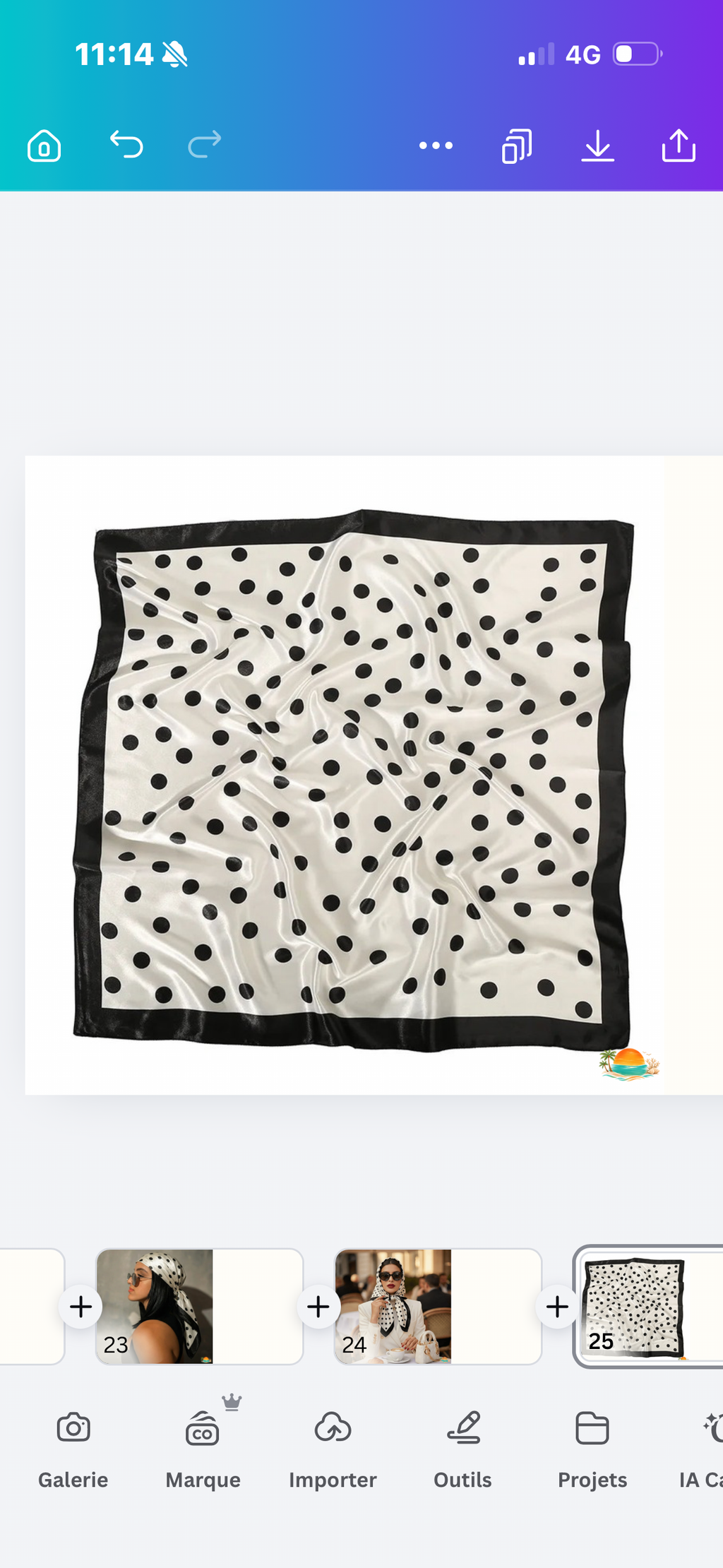 Foulard carré pois