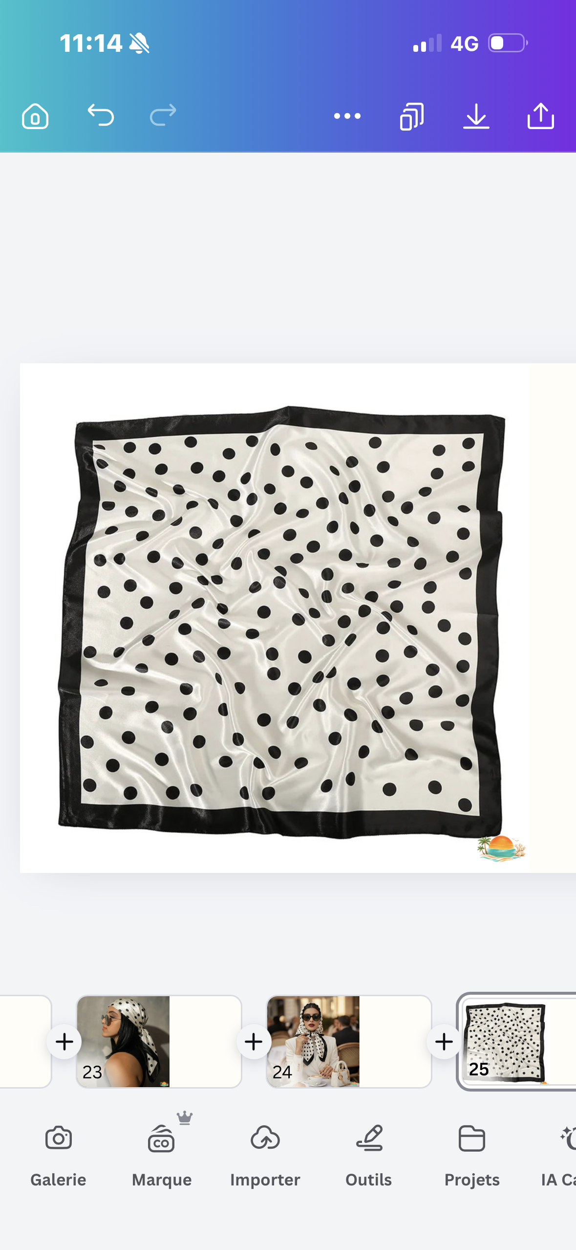 Foulard carré pois