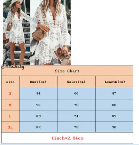Robe plage dentelle femme