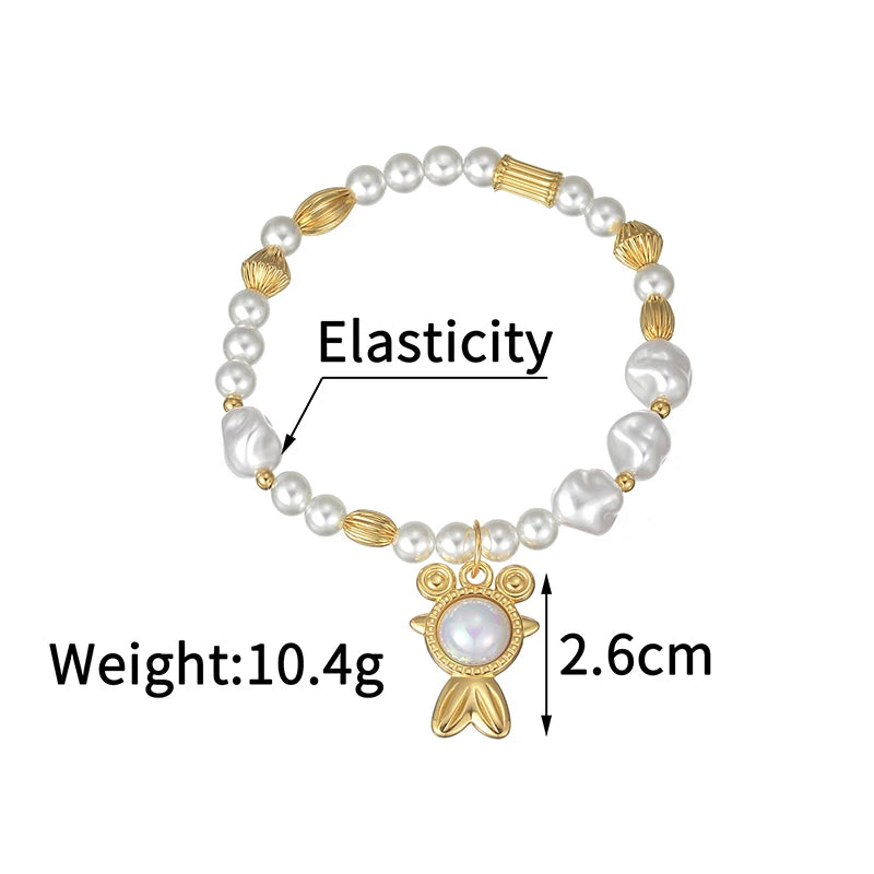 Bracelet coquillage acier doré femme