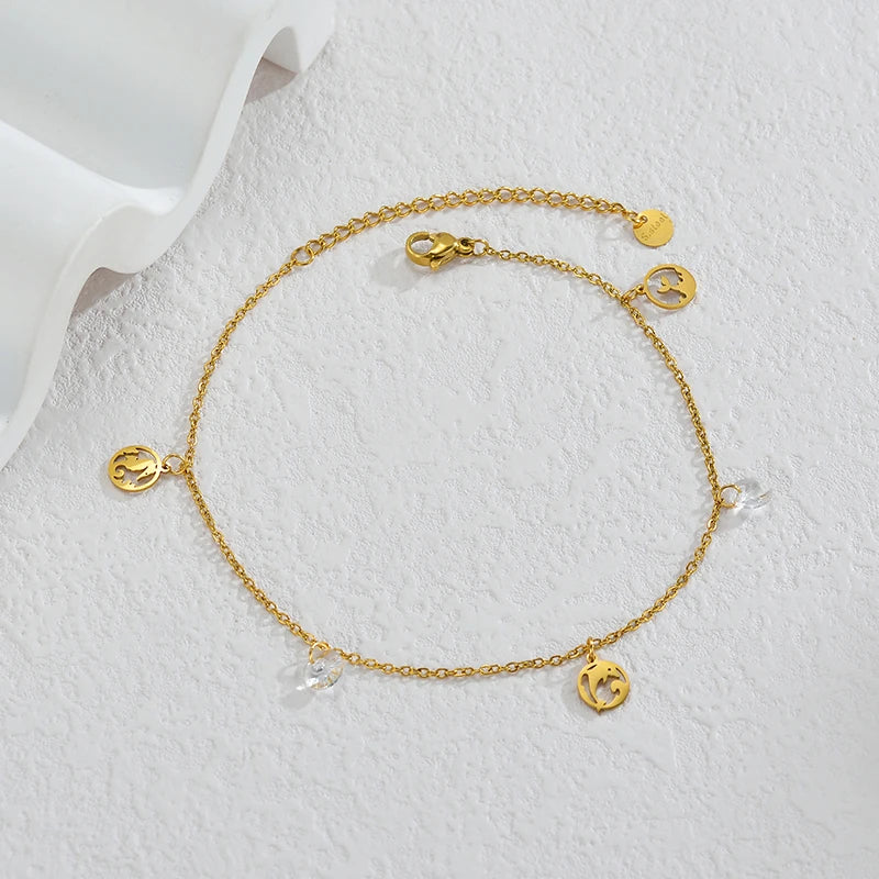 Bracelet coquillage acier doré femme