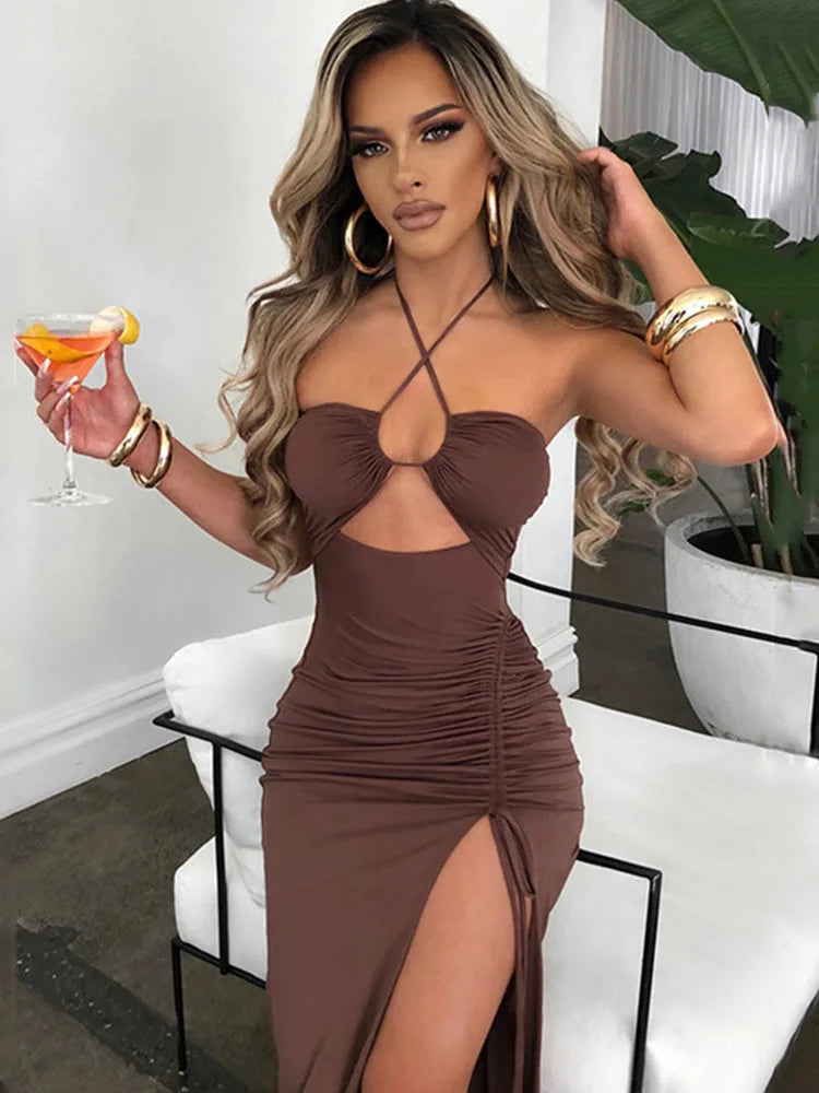Robe midi dos nu femme