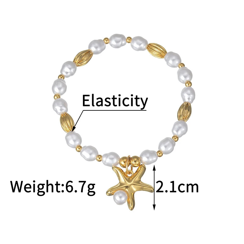 Bracelet coquillage acier doré femme
