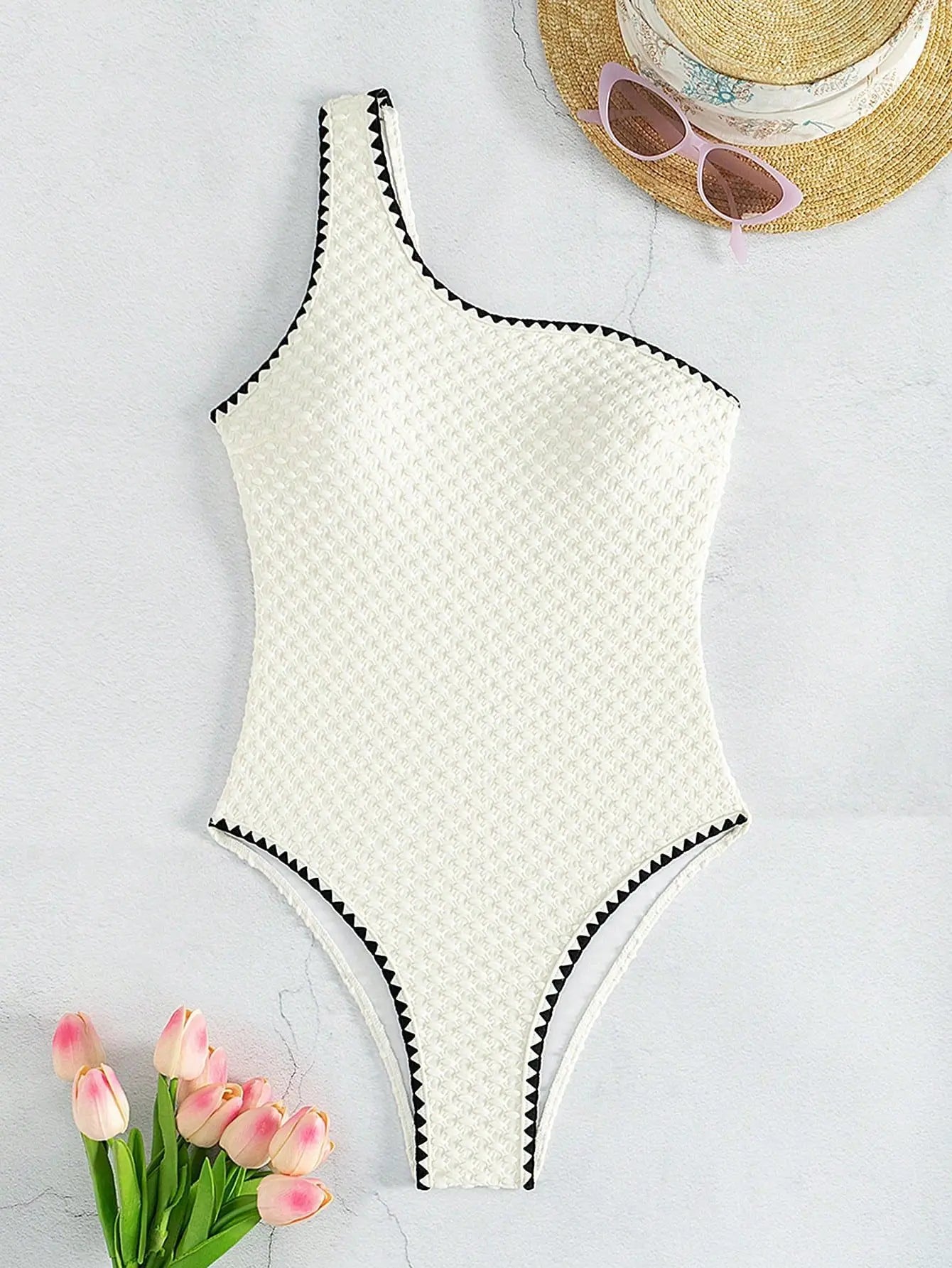 Bikini bandeau blanc femme