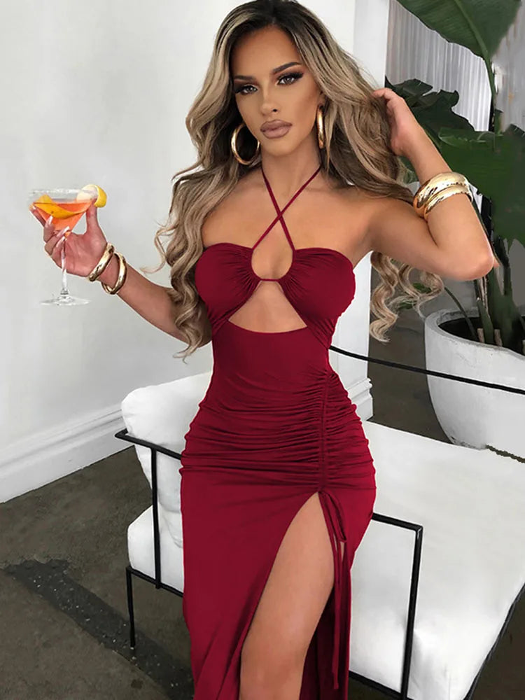Robe midi dos nu femme