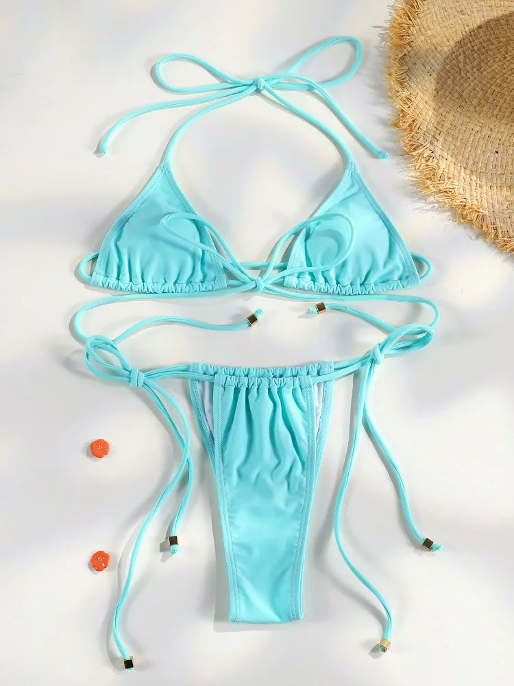Bikini micro triangle femme