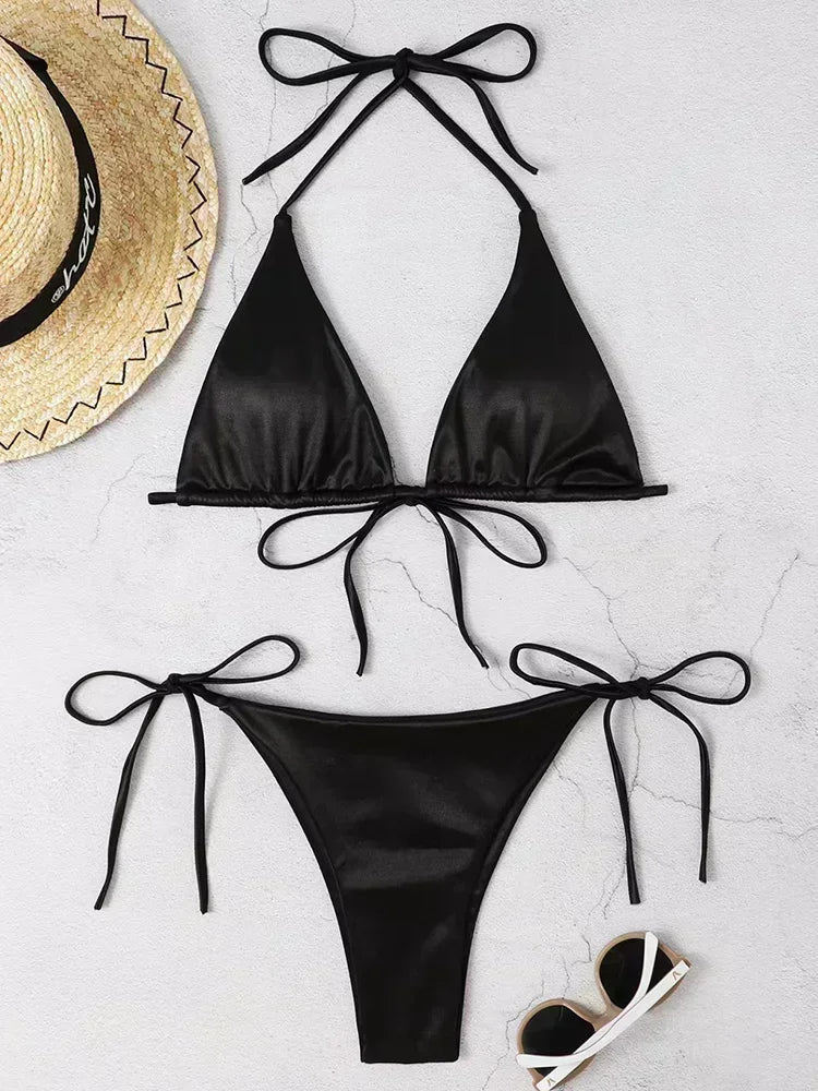 Bikini satin brésilien femme
