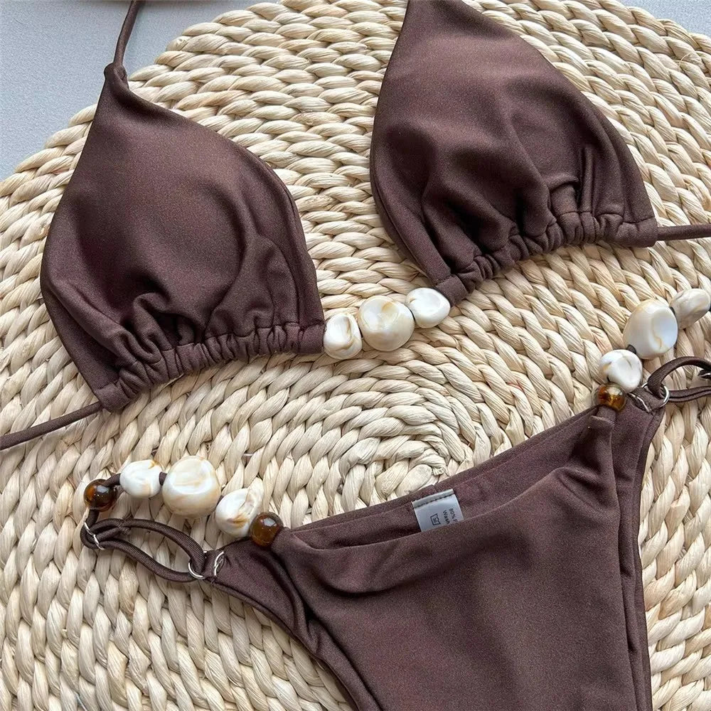 Bikini triangle vert femme