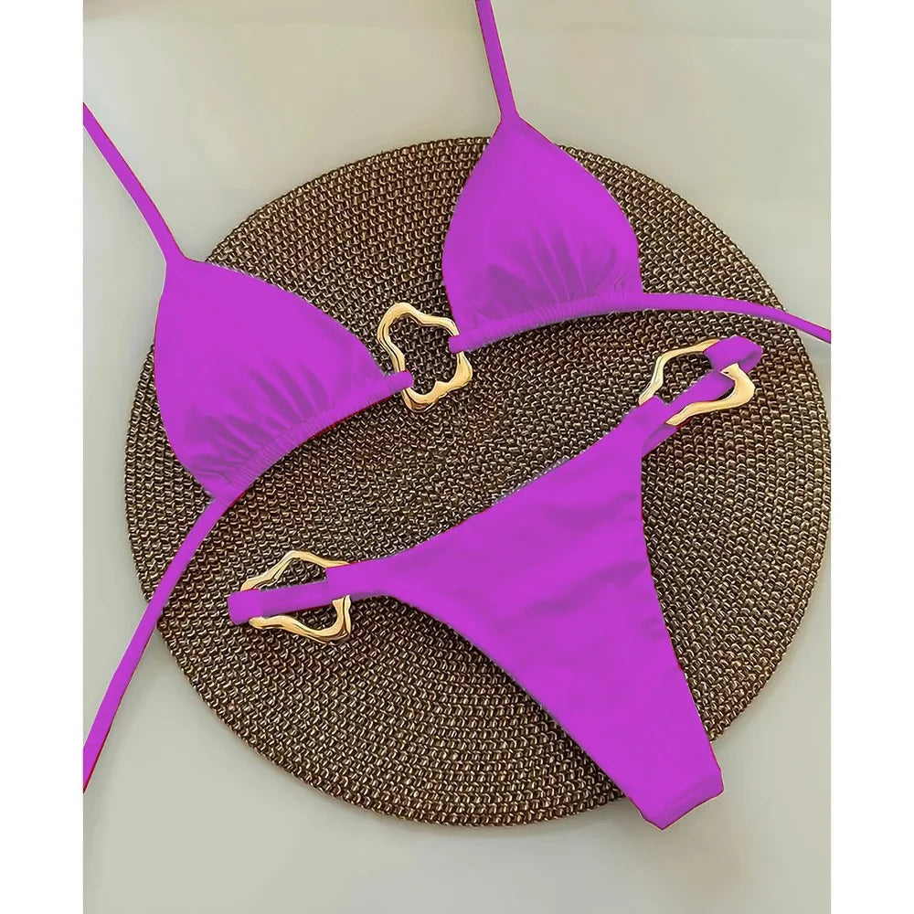 Bikini lacets fendu femme