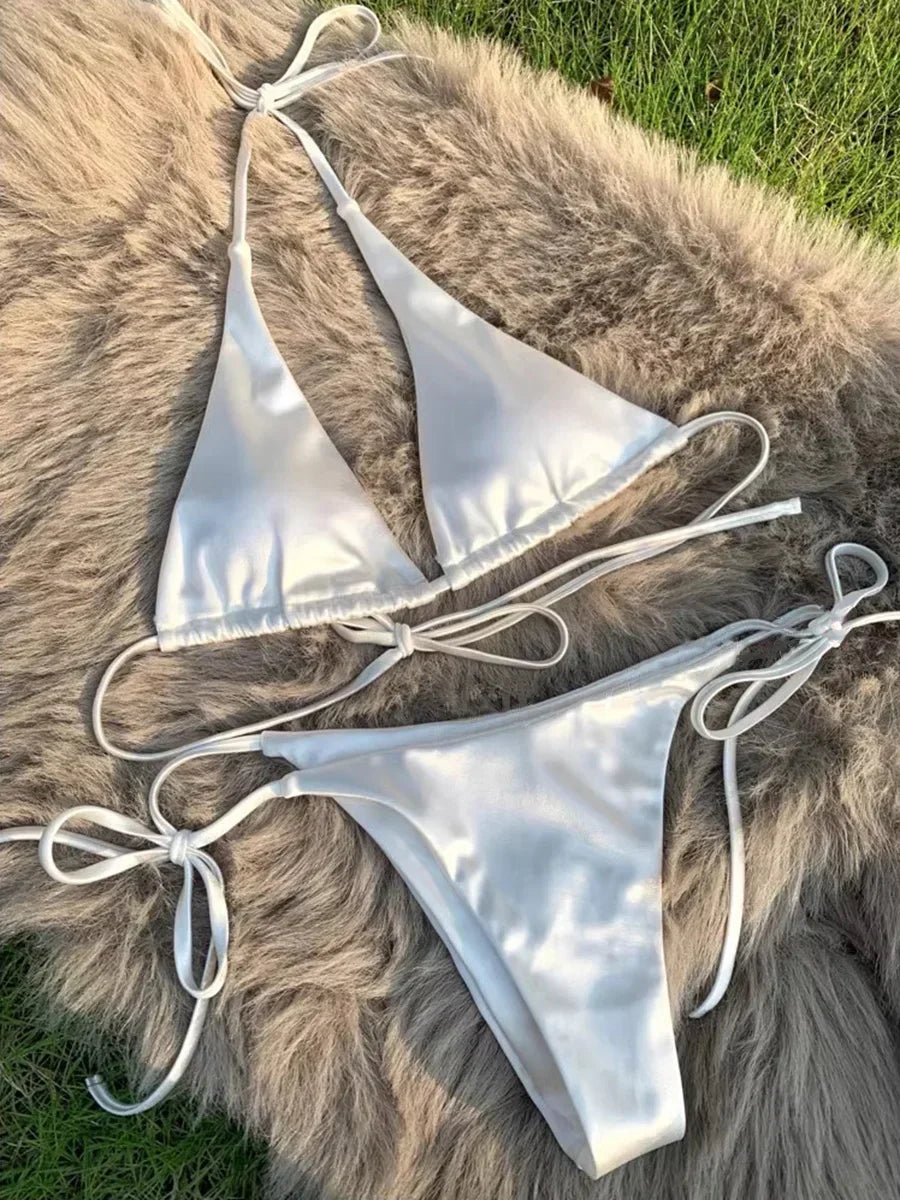 Bikini satin brésilien femme