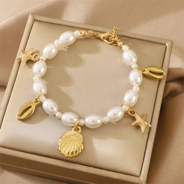 Bracelet coquillage étoile femme