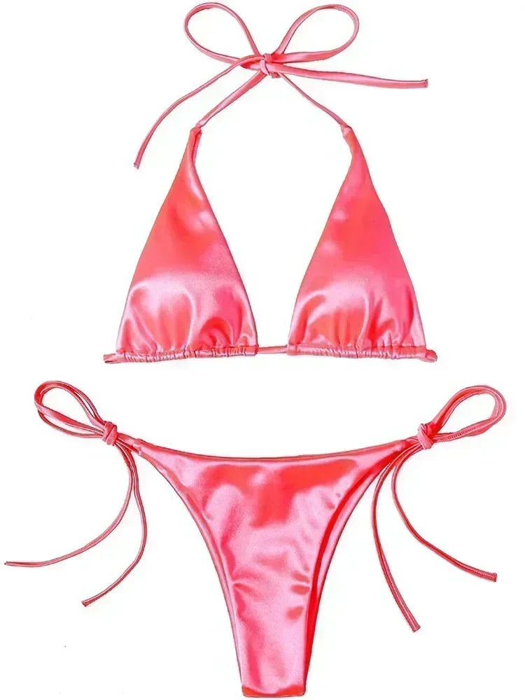 Bikini satin brésilien femme
