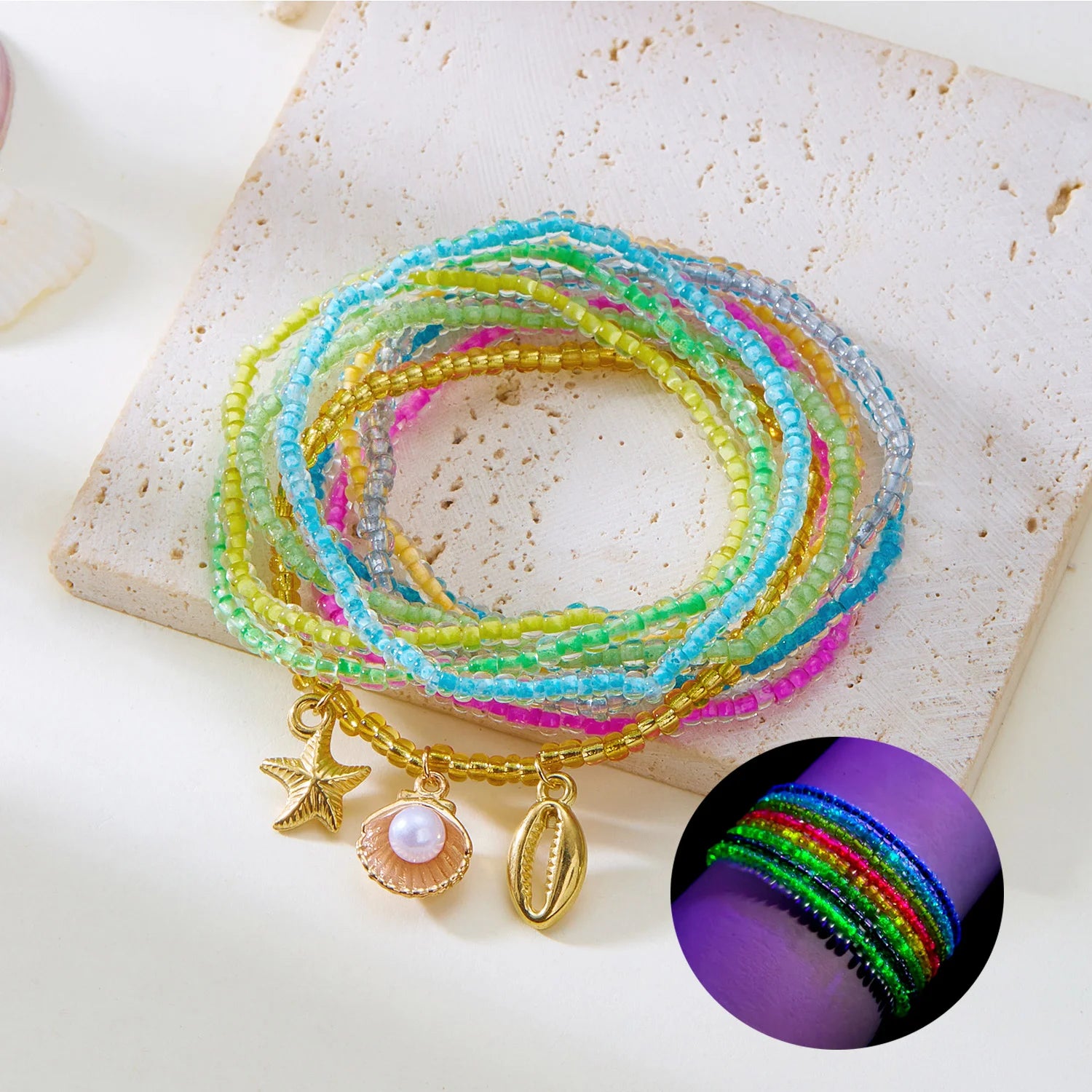 Bracelet coquillage étoile femme