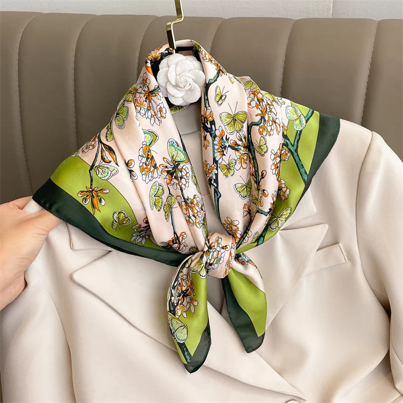Foulard carré soie femme