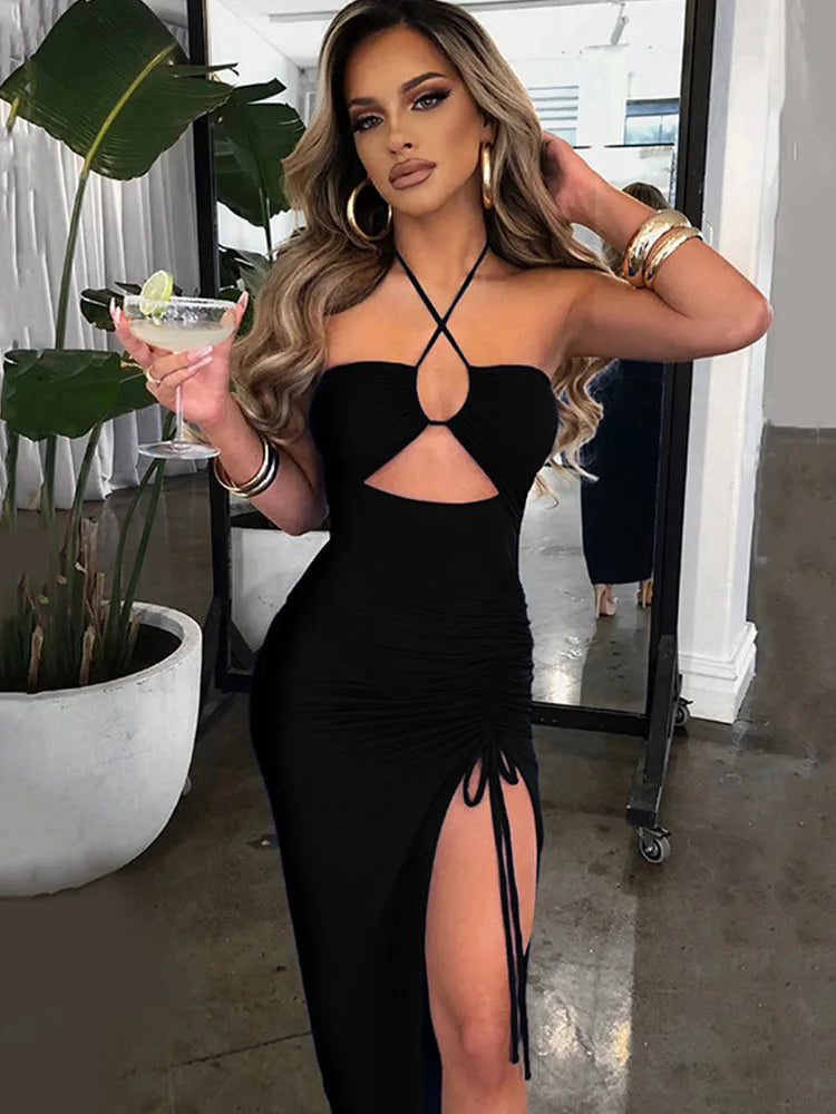 Robe midi dos nu femme