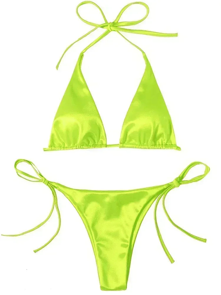 Bikini satin brésilien femme