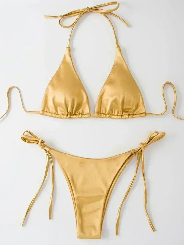 Bikini satin brésilien femme