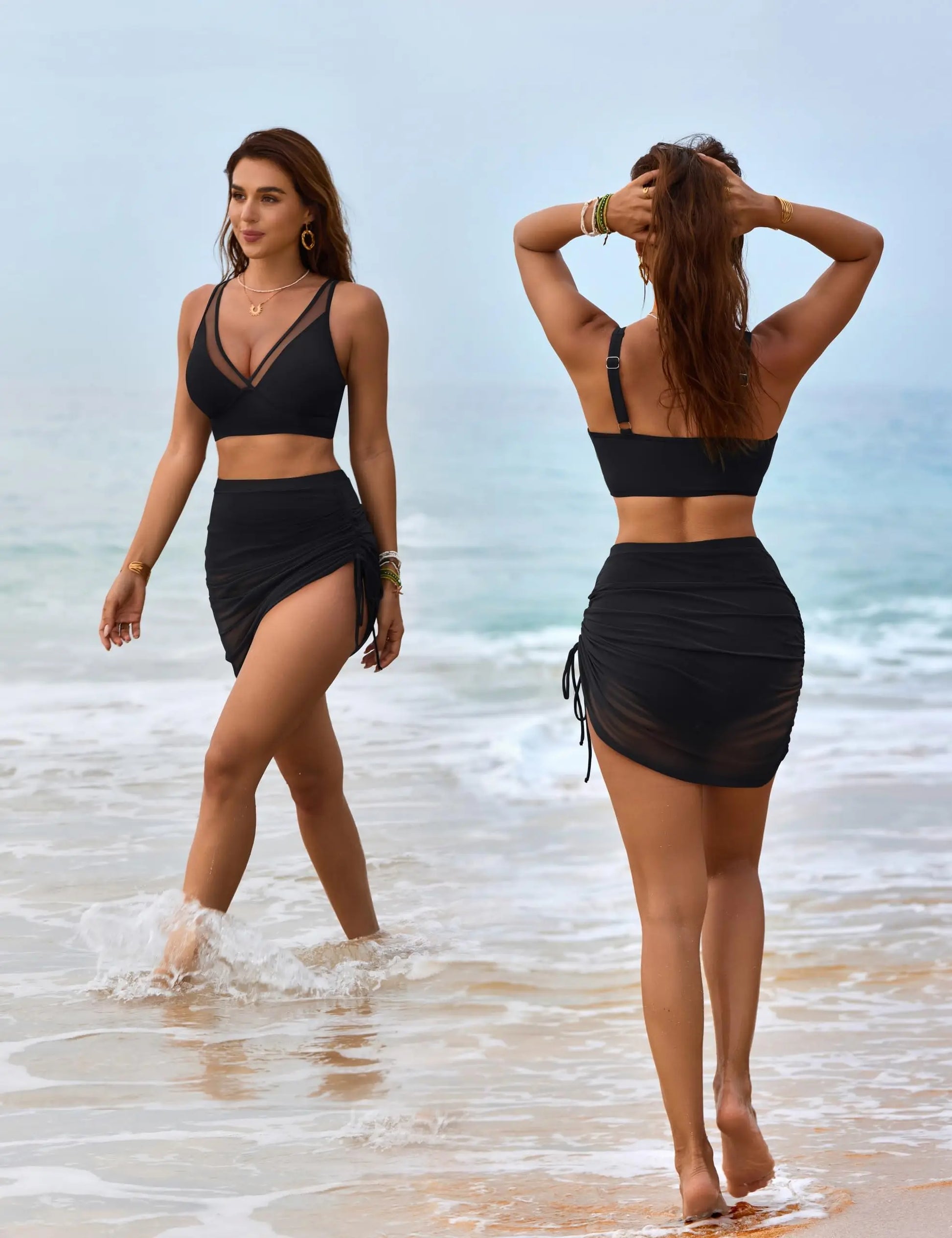 Jupe bikini taille haute