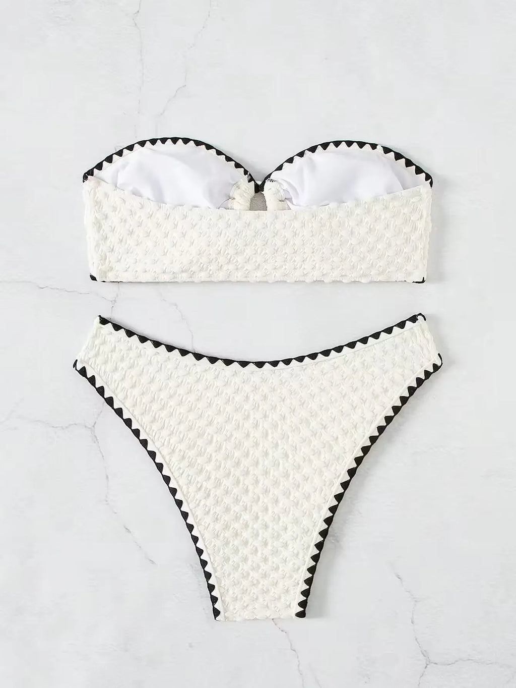 Bikini bandeau blanc femme