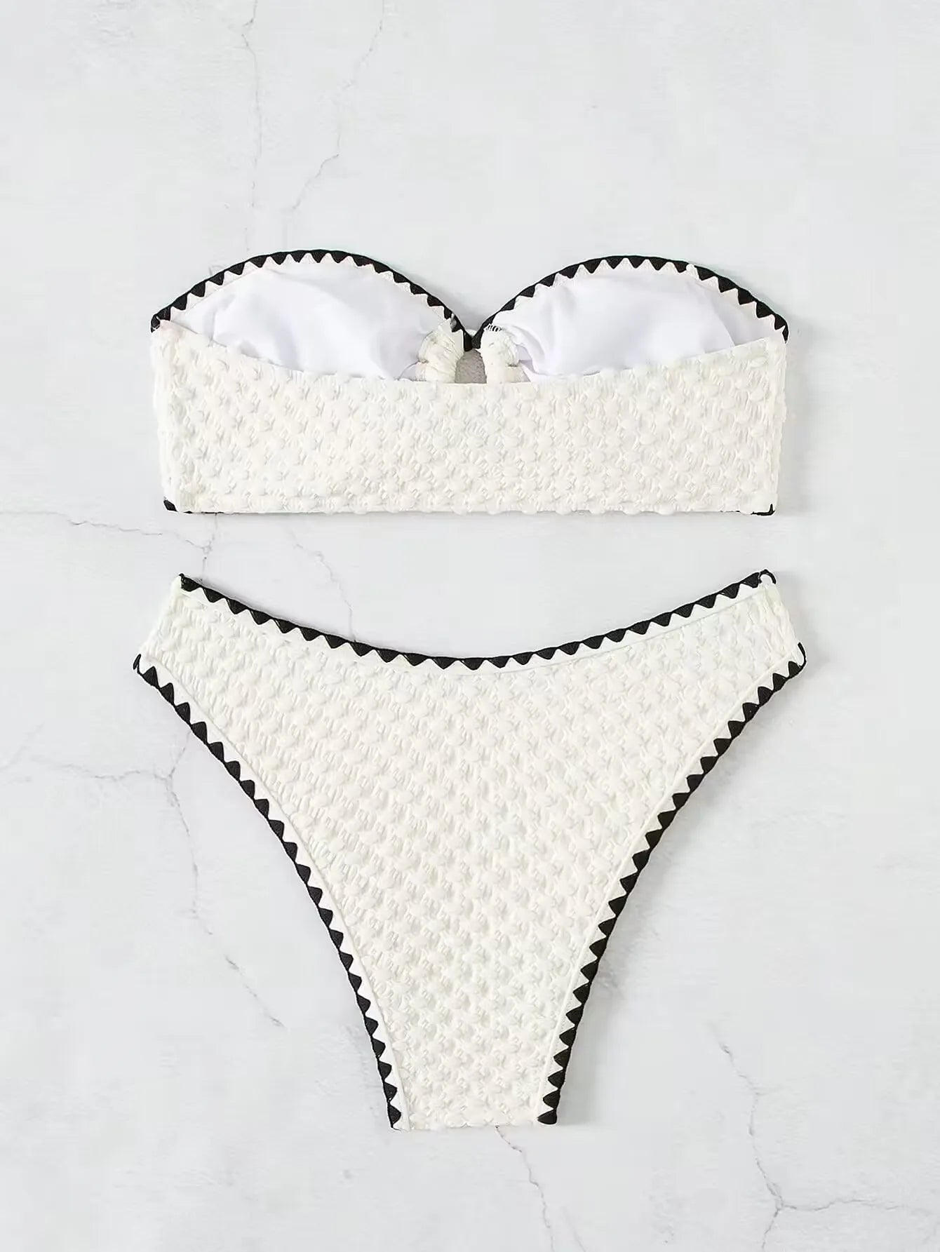 Bikini bandeau blanc femme