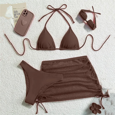 Bikini triangle 3 pièces femme