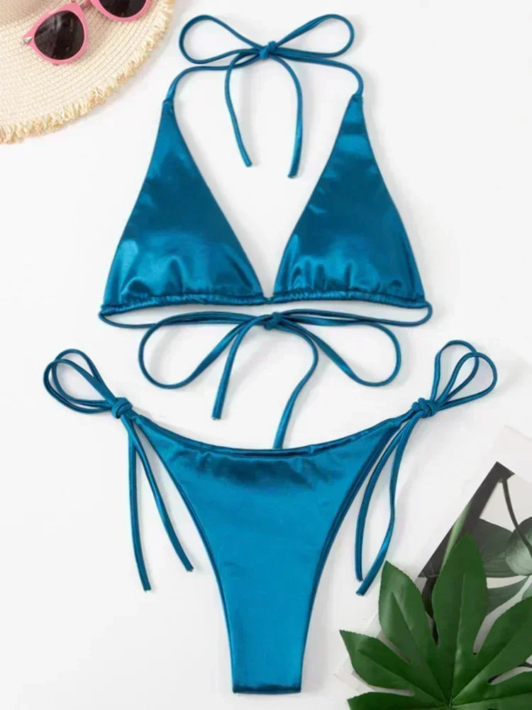 Bikini satin brésilien femme