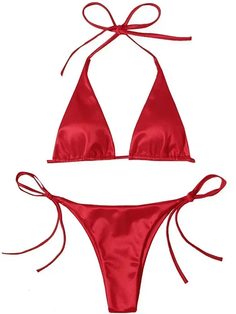 Bikini satin brésilien femme