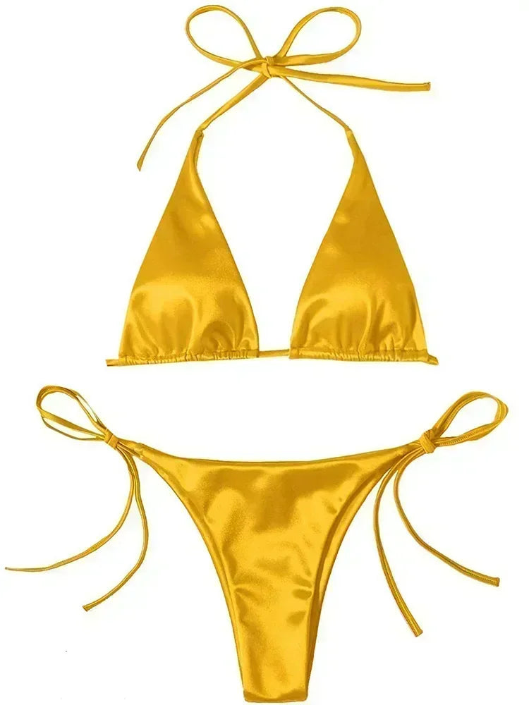 Bikini satin brésilien femme