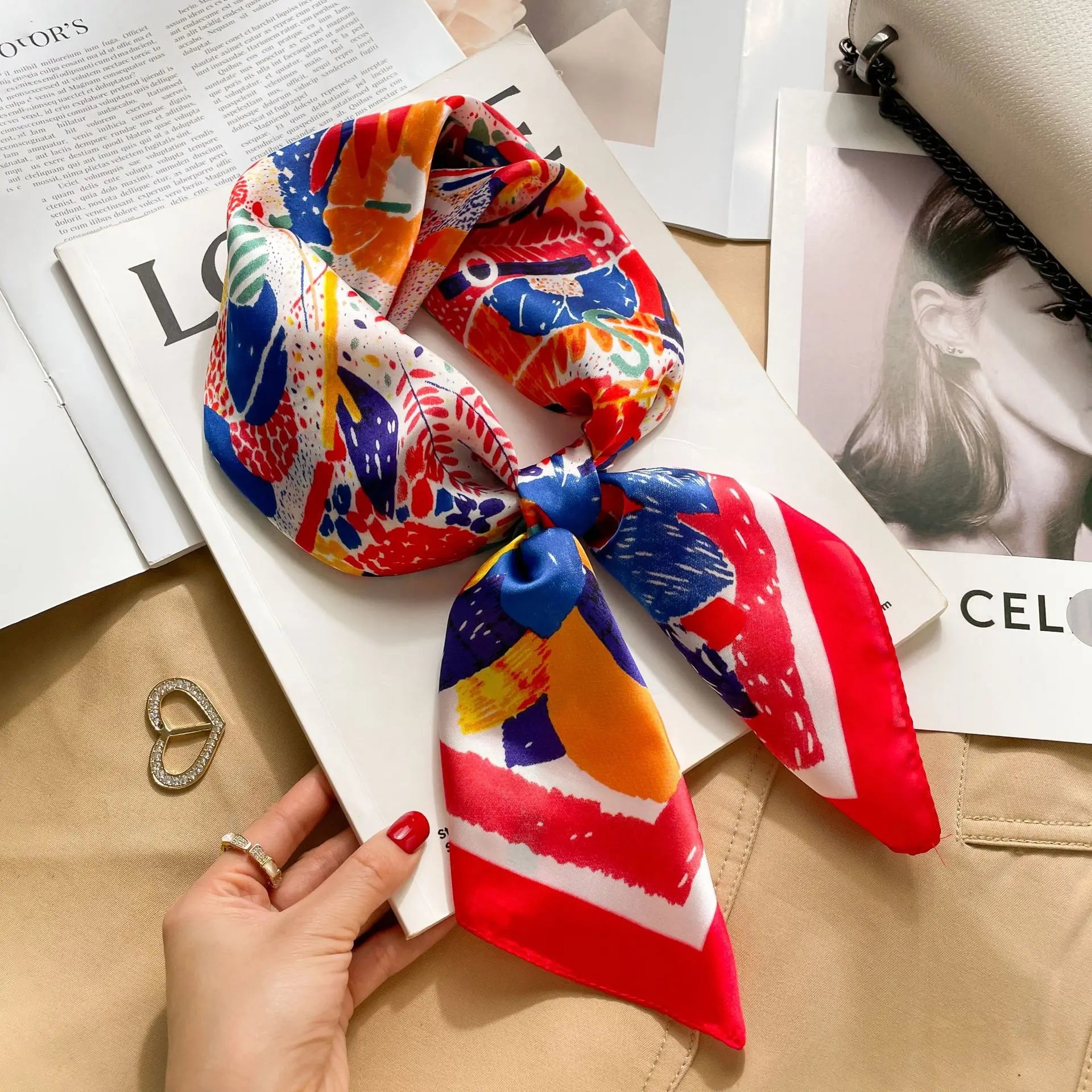 Foulard carré soie femme