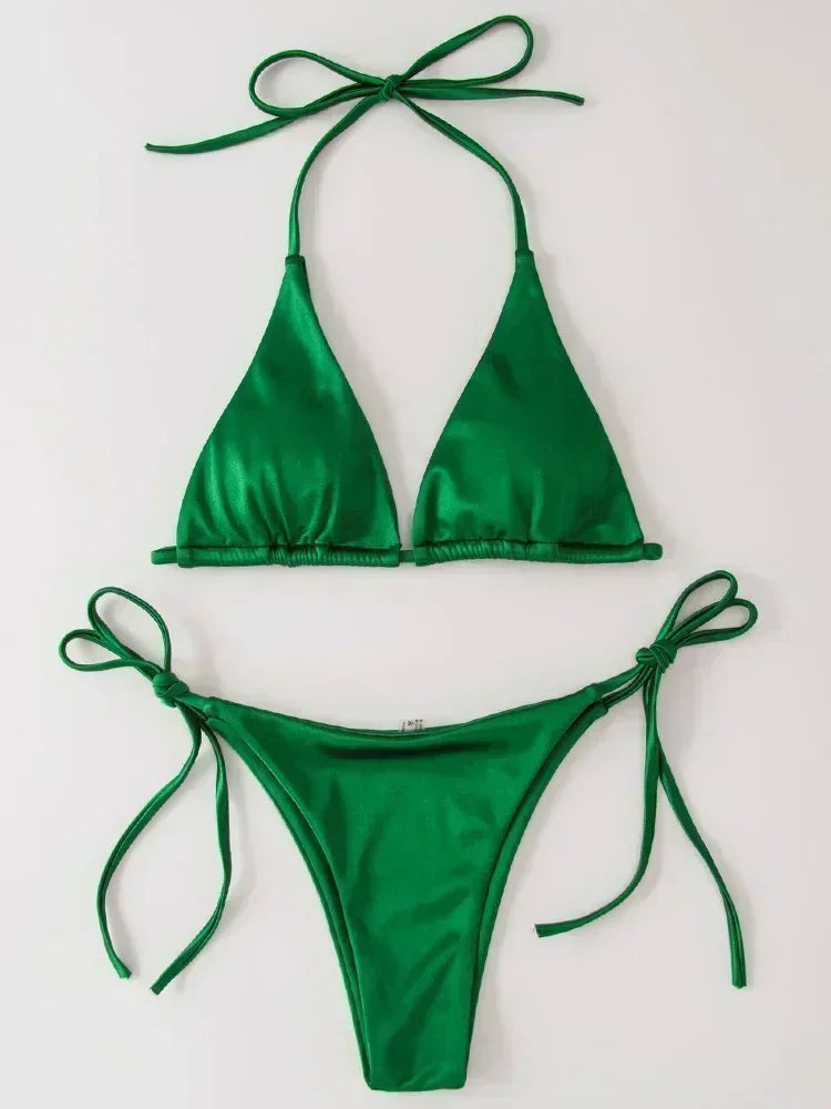 Bikini satin brésilien femme