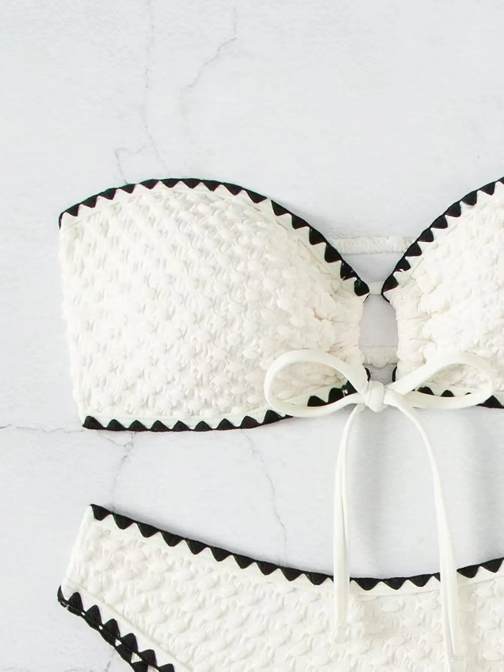 Bikini bandeau blanc femme