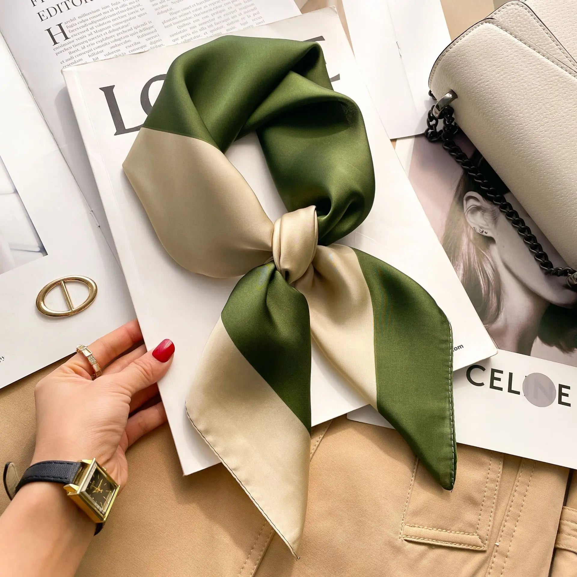 Foulard carré soie femme