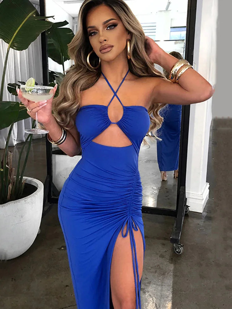 Robe midi dos nu femme