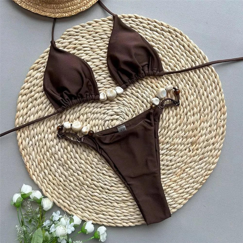 Bikini triangle vert femme