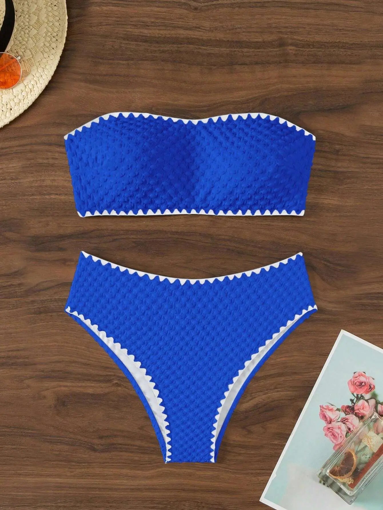 Bikini bandeau blanc femme