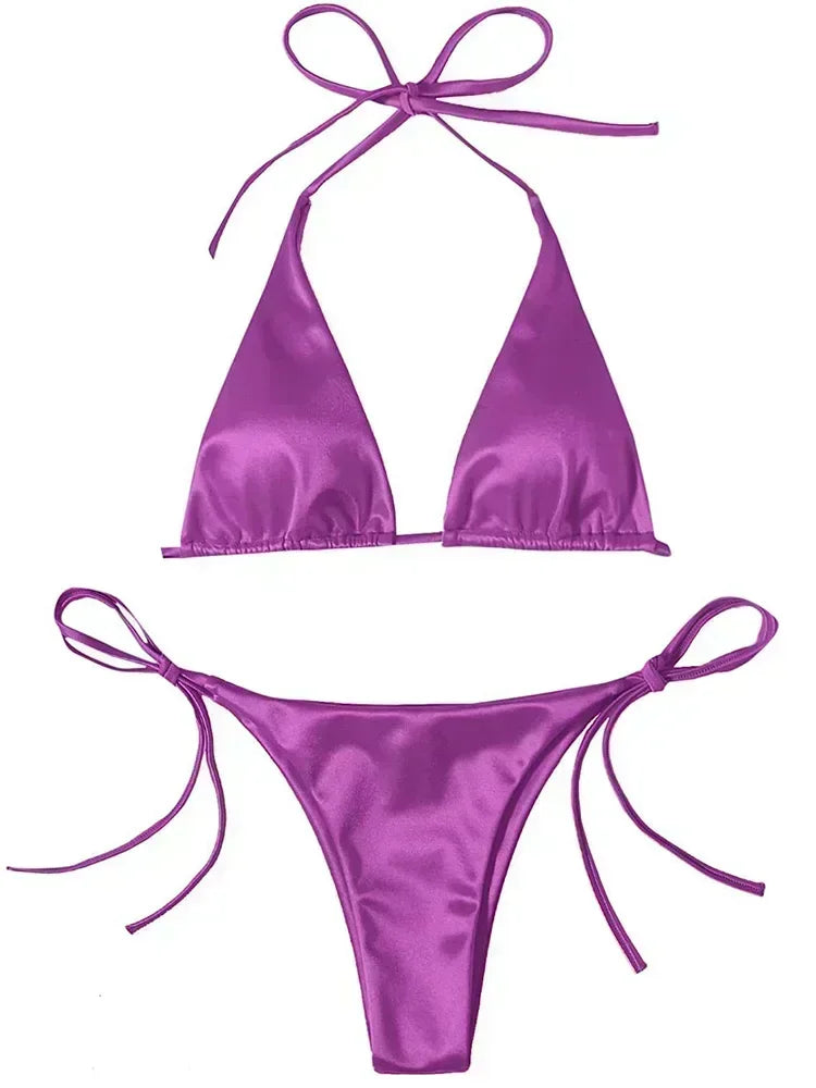 Bikini satin brésilien femme