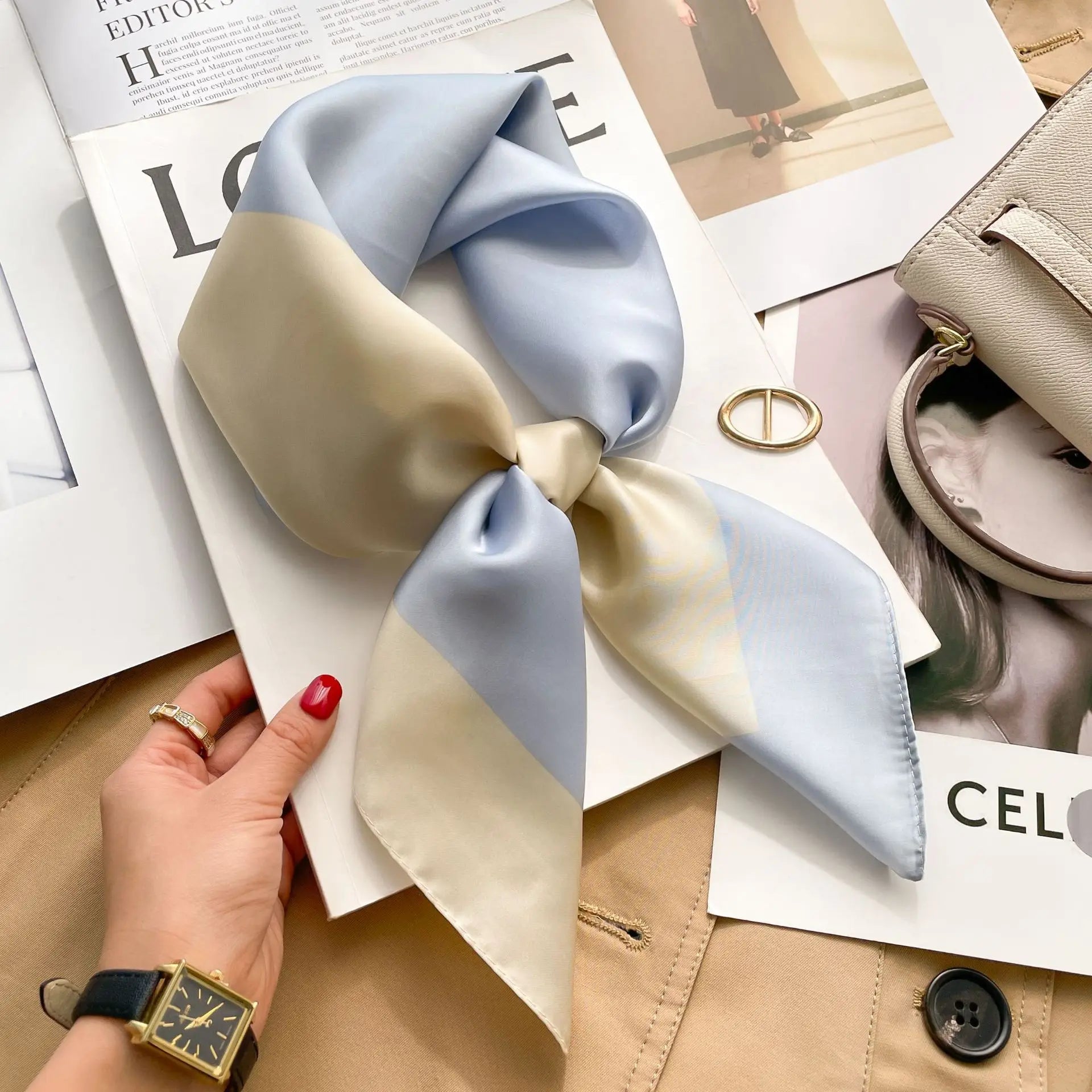 Foulard carré soie femme