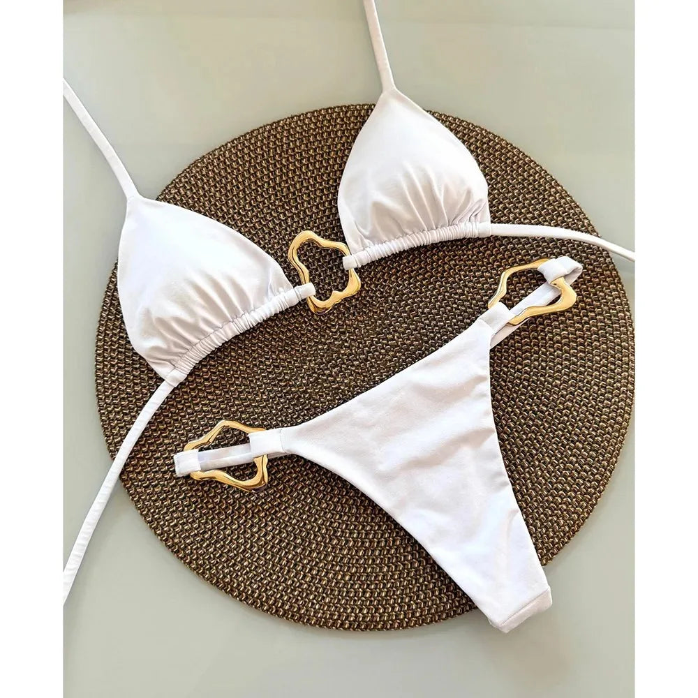 Bikini lacets fendu femme
