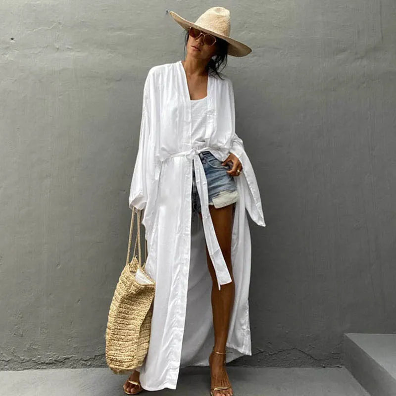 Kimono plage ceinturé femme