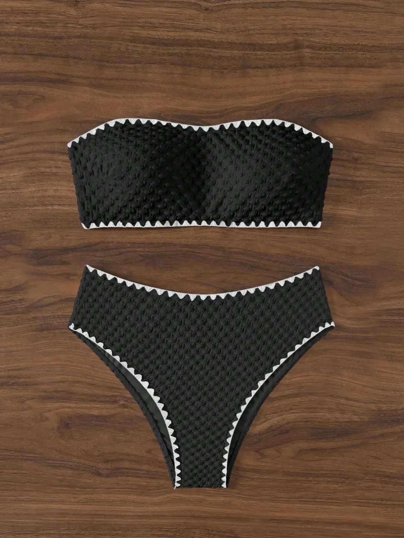 Bikini bandeau blanc femme