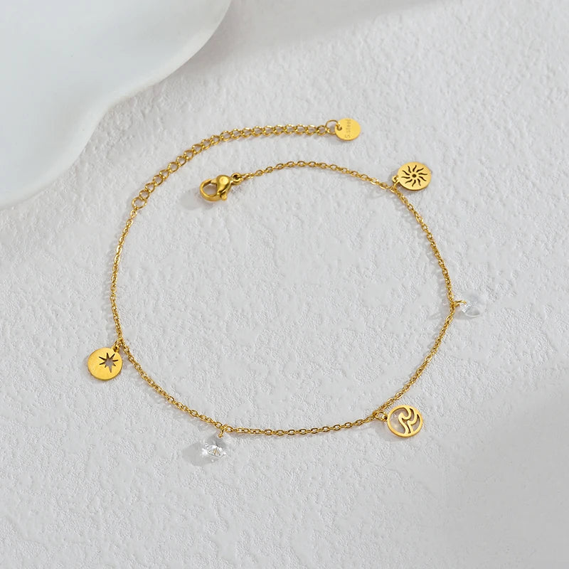 Bracelet coquillage acier doré femme