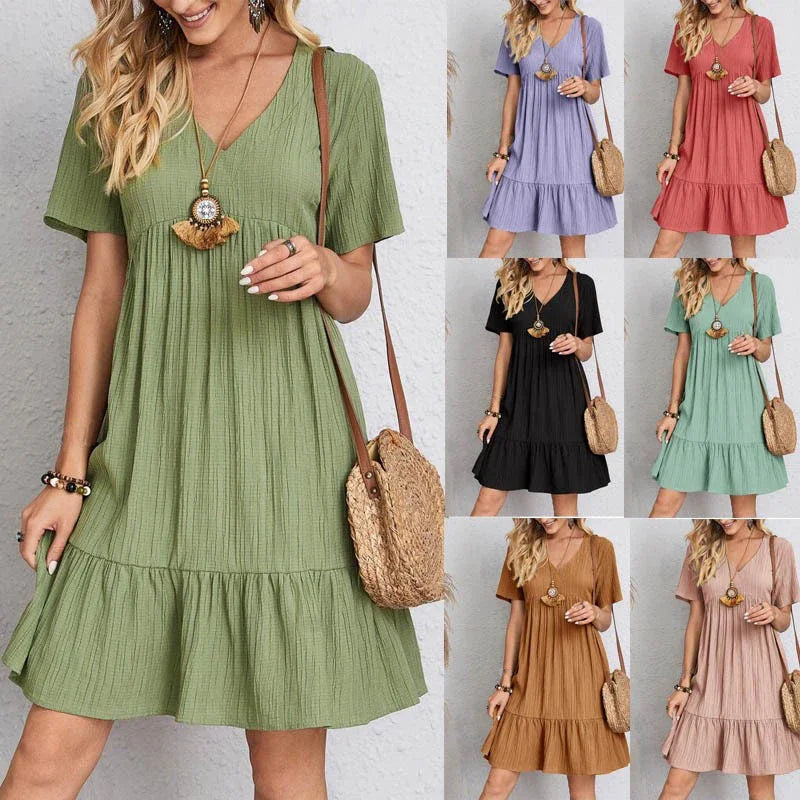 Robe plage plissée femme