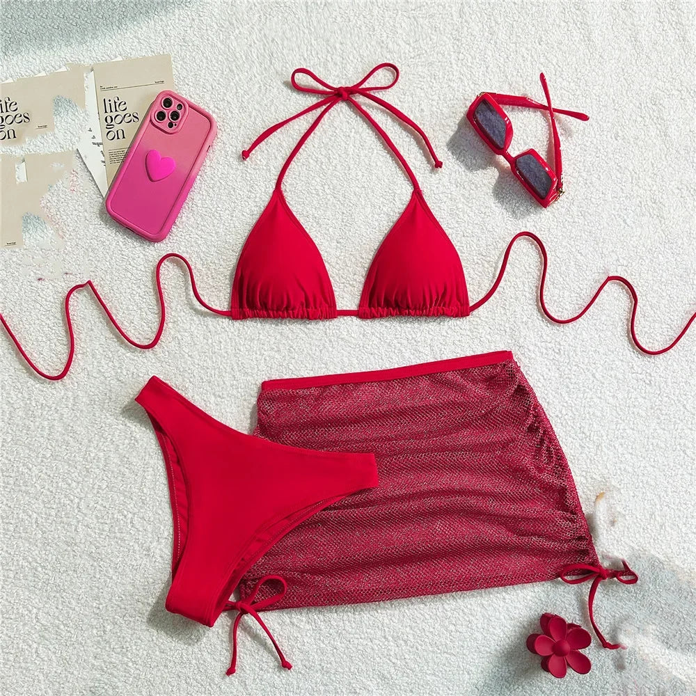 Bikini triangle 3 pièces femme